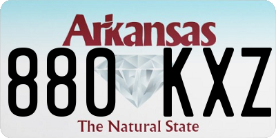 AR license plate 880KXZ