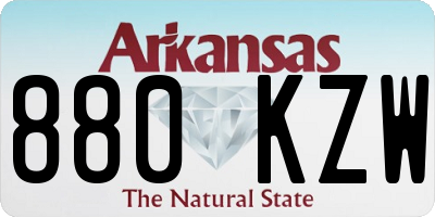 AR license plate 880KZW