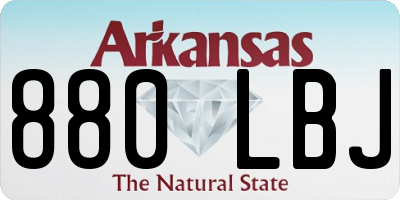 AR license plate 880LBJ