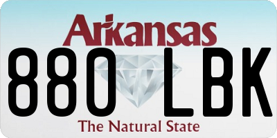 AR license plate 880LBK