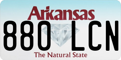 AR license plate 880LCN