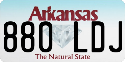AR license plate 880LDJ