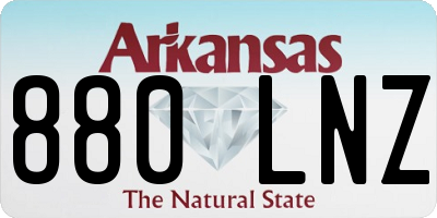 AR license plate 880LNZ