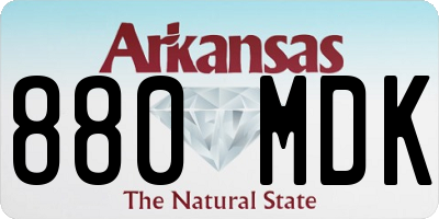AR license plate 880MDK