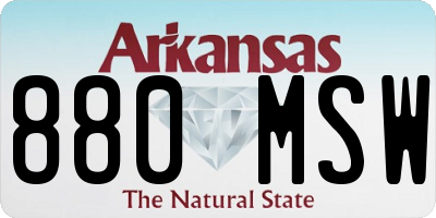 AR license plate 880MSW