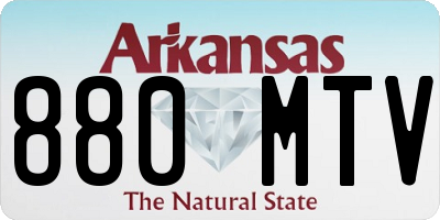AR license plate 880MTV