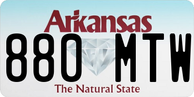 AR license plate 880MTW