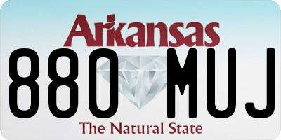 AR license plate 880MUJ
