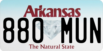 AR license plate 880MUN
