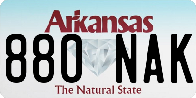 AR license plate 880NAK