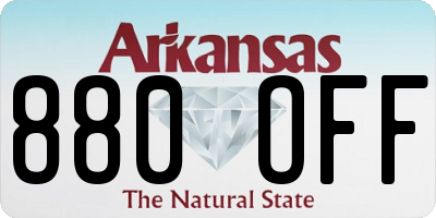 AR license plate 880OFF