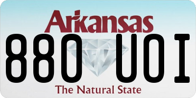 AR license plate 880UOI