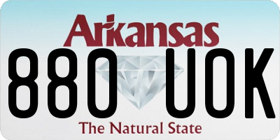AR license plate 880UOK