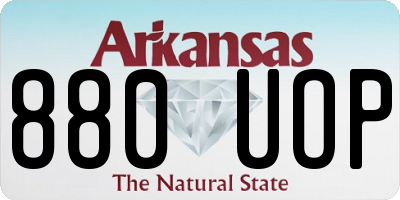 AR license plate 880UOP
