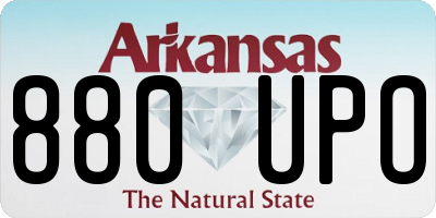 AR license plate 880UPO