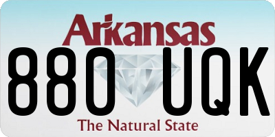 AR license plate 880UQK