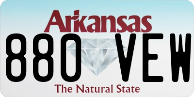 AR license plate 880VEW