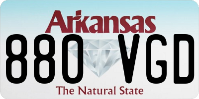 AR license plate 880VGD