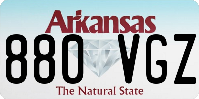 AR license plate 880VGZ