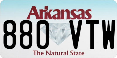 AR license plate 880VTW