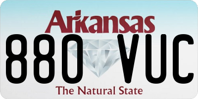AR license plate 880VUC