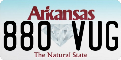 AR license plate 880VUG