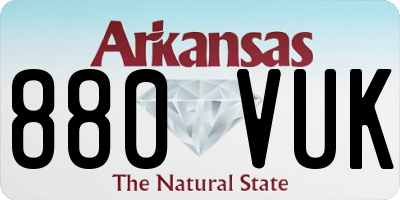 AR license plate 880VUK