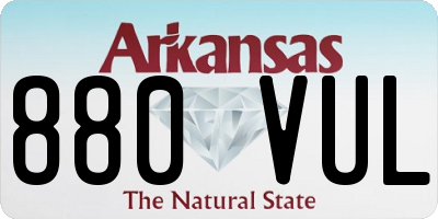 AR license plate 880VUL