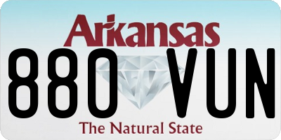 AR license plate 880VUN