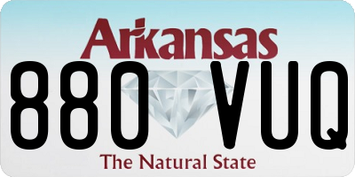 AR license plate 880VUQ