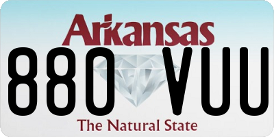 AR license plate 880VUU
