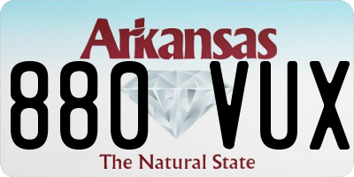 AR license plate 880VUX