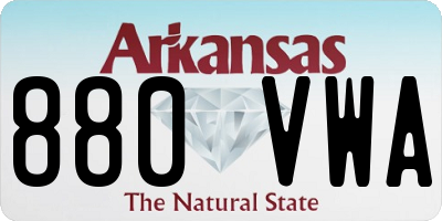 AR license plate 880VWA