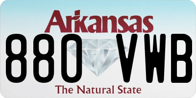 AR license plate 880VWB