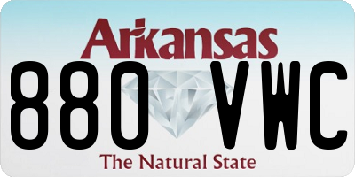 AR license plate 880VWC