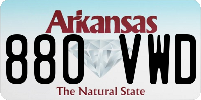 AR license plate 880VWD