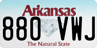 AR license plate 880VWJ