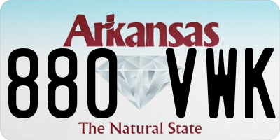 AR license plate 880VWK