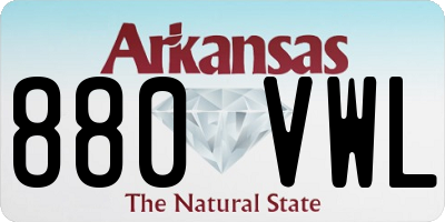 AR license plate 880VWL
