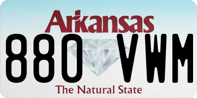 AR license plate 880VWM