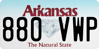 AR license plate 880VWP