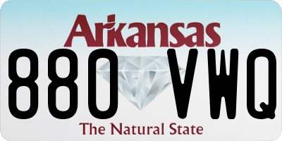 AR license plate 880VWQ