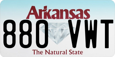 AR license plate 880VWT