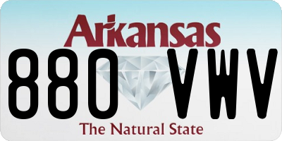 AR license plate 880VWV
