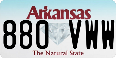 AR license plate 880VWW