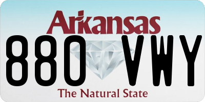 AR license plate 880VWY
