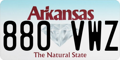 AR license plate 880VWZ