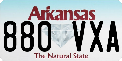 AR license plate 880VXA