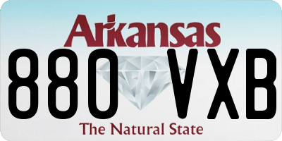 AR license plate 880VXB