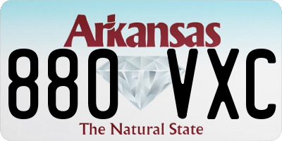 AR license plate 880VXC